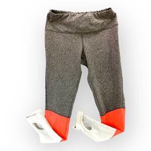 Zelos Activewear Cutout Leggings Gray Pink & White Ladies | Sz S | Yoga Barre